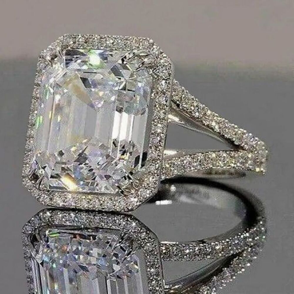 The Upgrade Ring 6 Carat statement engagement cocktail ring in 925 silver sz 6